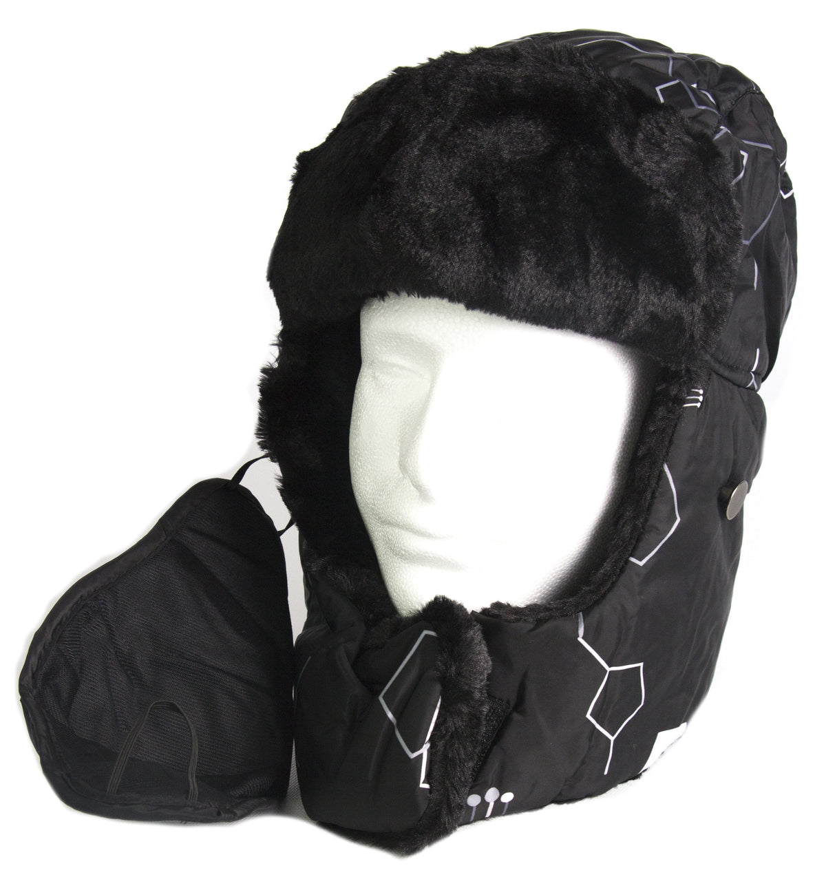 Sakkas Alex Ushanka Trapper Hat Removable Mask Faux Fur Winter Aviator Russian Hat, Windproof Cold Weather for Men & Women