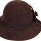 Sakkas Gloria Vintage Style Wool Cloche Hat