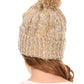 Sakkas Greer Unisex Heathered Textured Knit Pom Pom Beanie Hat