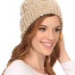 Sakkas Greer Unisex Heathered Textured Knit Pom Pom Beanie Hat