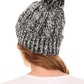 Sakkas Greer Unisex Heathered Textured Knit Pom Pom Beanie Hat