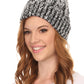 Sakkas Greer Unisex Heathered Textured Knit Pom Pom Beanie Hat