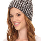 Sakkas Greer Unisex Heathered Textured Knit Pom Pom Beanie Hat