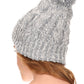 Sakkas Greer Unisex Heathered Textured Knit Pom Pom Beanie Hat