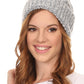 Sakkas Greer Unisex Heathered Textured Knit Pom Pom Beanie Hat