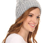 Sakkas Greer Unisex Heathered Textured Knit Pom Pom Beanie Hat