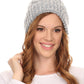 Sakkas Greer Unisex Heathered Textured Knit Pom Pom Beanie Hat