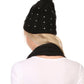 Sakkas Kae Jewel Studded Cable Knit Beanie Hat And Scarf Set