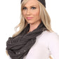Sakkas Kae Jewel Studded Cable Knit Beanie Hat And Scarf Set