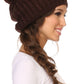 Sakkas Lax Wide Unisex Cable Knit Large Pom Pom Bobble Beanie Hat Cap