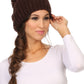 Sakkas Lax Wide Unisex Cable Knit Large Pom Pom Bobble Beanie Hat Cap