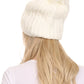 Sakkas Lax Wide Unisex Cable Knit Large Pom Pom Bobble Beanie Hat Cap
