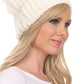 Sakkas Lax Wide Unisex Cable Knit Large Pom Pom Bobble Beanie Hat Cap