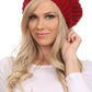 Sakkas Lax Wide Unisex Cable Knit Large Pom Pom Bobble Beanie Hat Cap