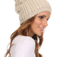 Sakkas Lax Wide Unisex Cable Knit Large Pom Pom Bobble Beanie Hat Cap