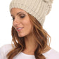 Sakkas Lax Wide Unisex Cable Knit Large Pom Pom Bobble Beanie Hat Cap
