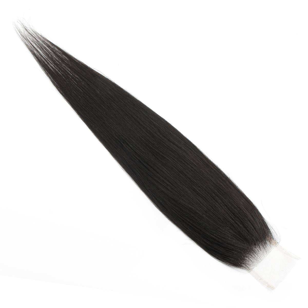 Cierre de cabello humano liso sedoso brasileño 2x6 HD Lace