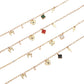 Heart Bow Pearl Quatrefoil Cross Charm Station Paperclip Chain Necklace