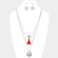 Heart Pendant Necklace With Tassel Set