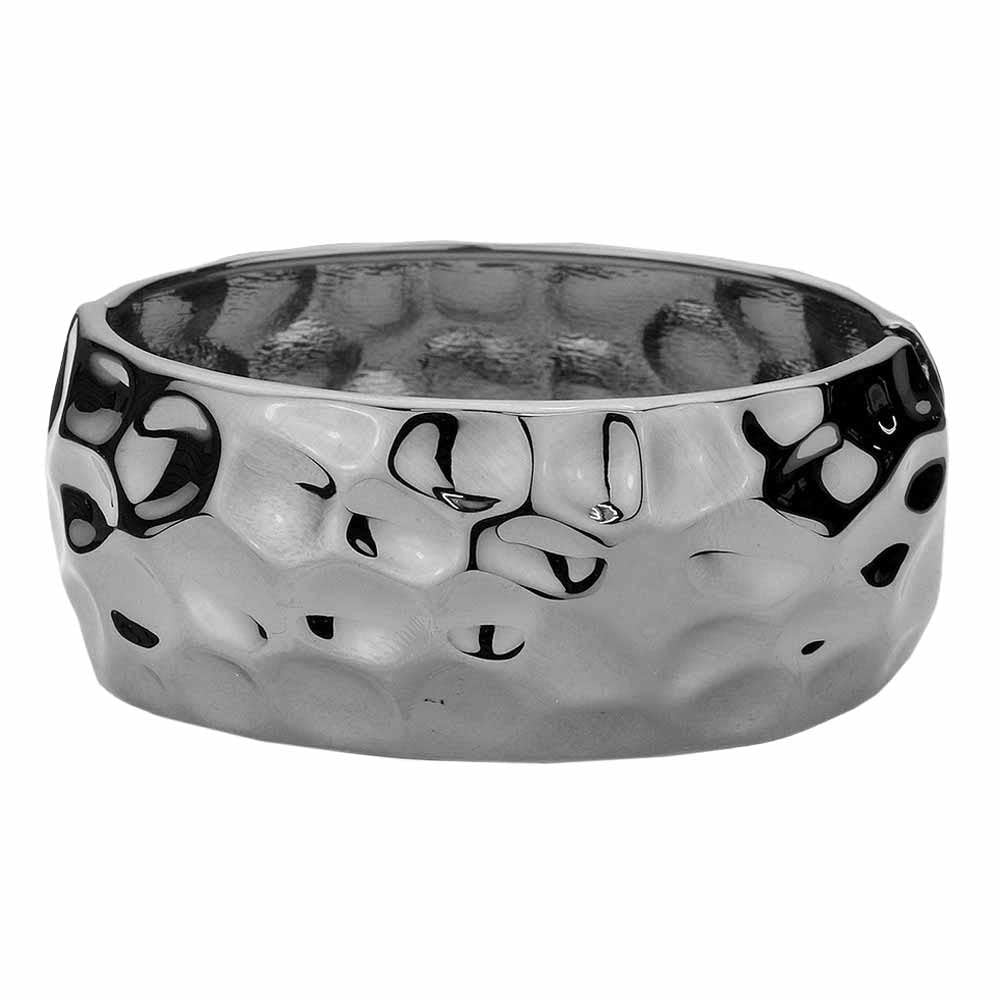 Hammered Metal Hinged Bracelet