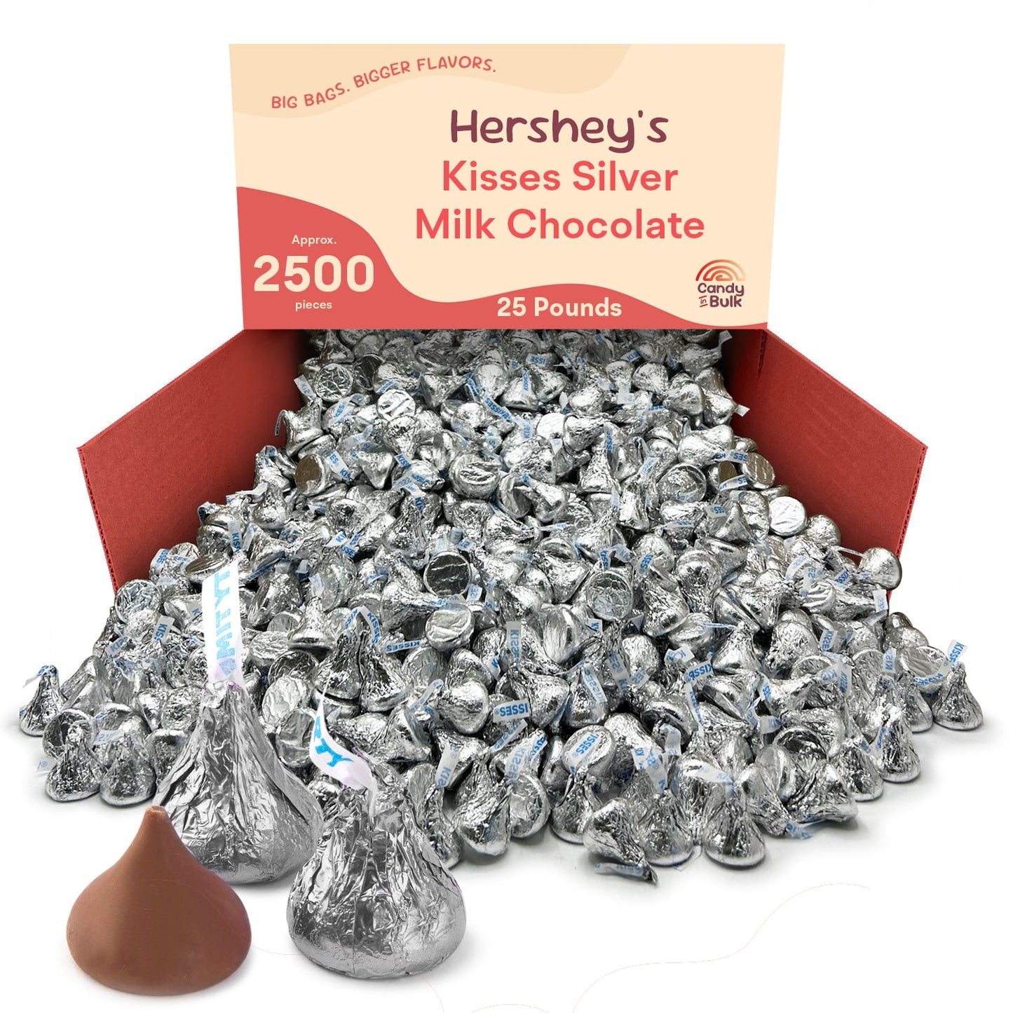 Hershey's Kisses Milk Chocolate – Silver Foils – Bulk Value Bag