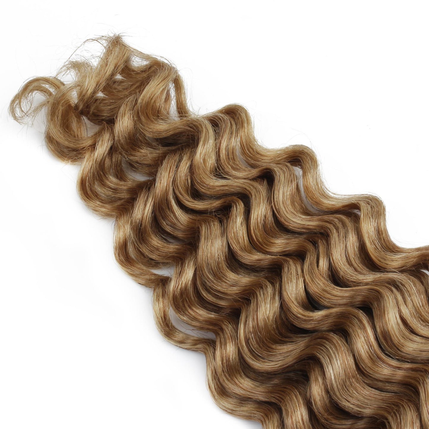 Cabello para trenzas 100% humano color rubio miel, onda profunda 27, a granel