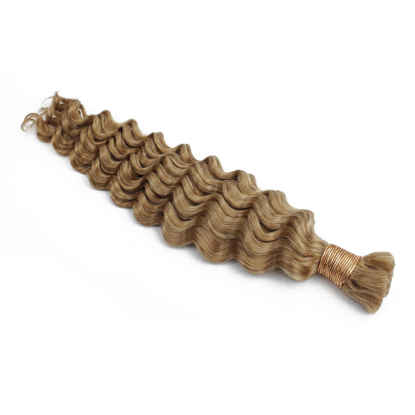 Cabello para trenzas 100% humano color rubio miel, onda profunda 27, a granel