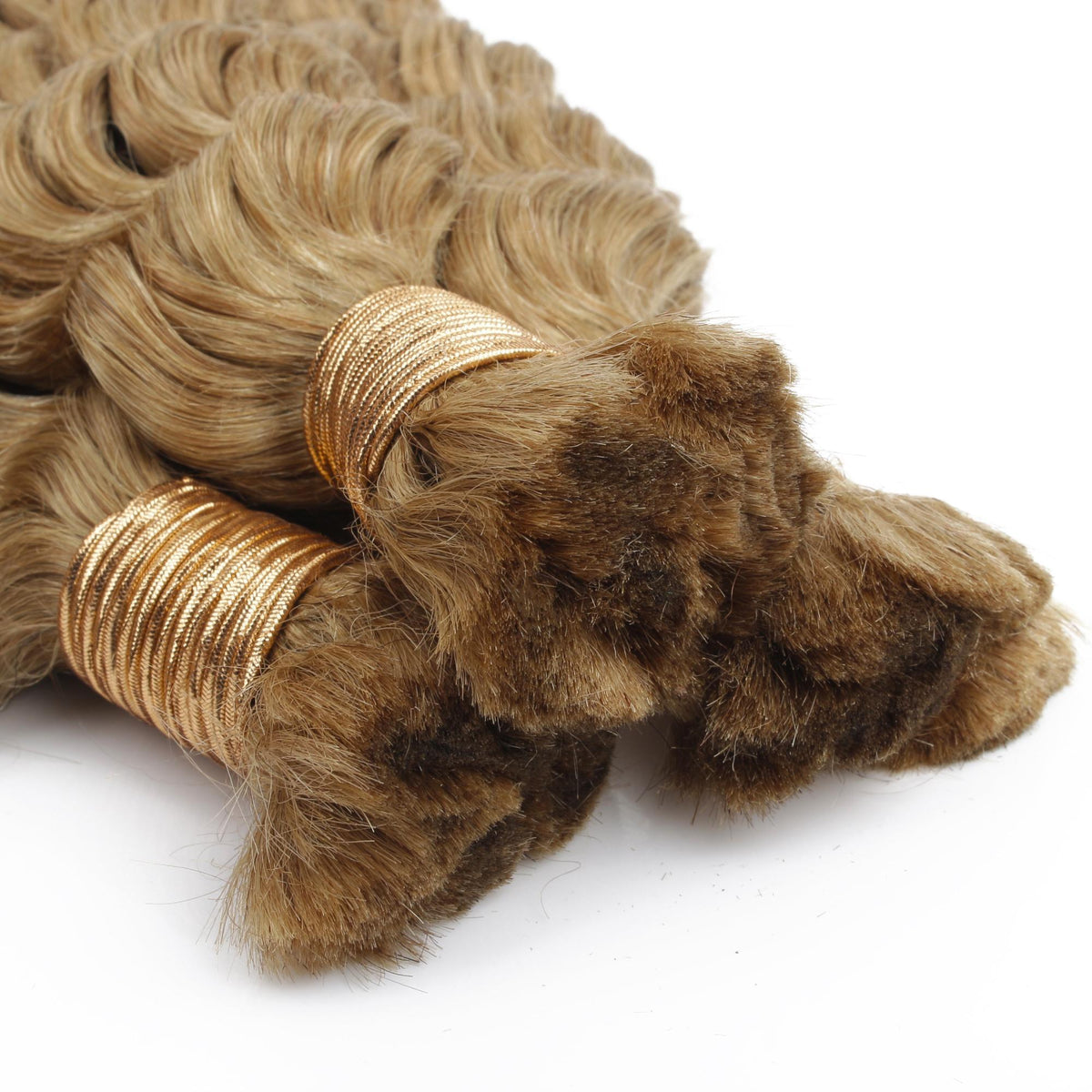 Cabello para trenzas 100% humano color rubio miel, onda profunda 27, a granel