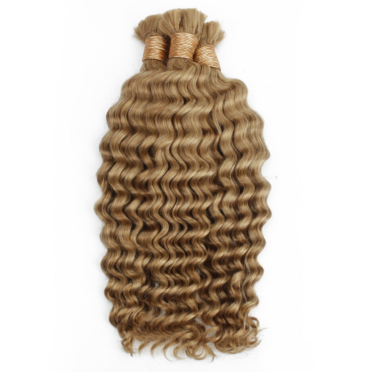 Cabello para trenzas 100% humano color rubio miel, onda profunda 27, a granel
