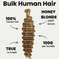 Cabello para trenzas 100% humano color rubio miel, onda profunda 27, a granel