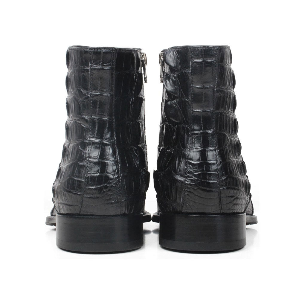Maurice El Paso Hornback Custom Made Alligator Boot Black