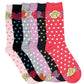 Sakkas Women's Poly Blend Soft and Stretchy Crew Pattern Socks Assorted 6-pack