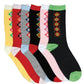 Sakkas Women's Poly Blend Soft and Stretchy Crew Pattern Socks Assorted 6-pack