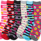 Sakkas Women's Poly Blend Soft and Stretchy Crew Pattern Socks Assorted 6-pack