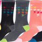 Sakkas Women's Poly Blend Soft and Stretchy Crew Pattern Socks Assorted 6-pack