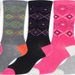 Sakkas Women's Poly Blend Soft and Stretchy Crew Pattern Socks Assorted 6-pack