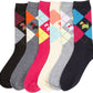 Sakkas Women's Poly Blend Soft and Stretchy Crew Pattern Socks Assorted 6-pack