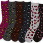 Sakkas Women's Poly Blend Soft and Stretchy Crew Pattern Socks Assorted 6-pack