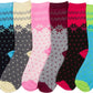 Sakkas Women's Poly Blend Soft and Stretchy Crew Pattern Socks Assorted 6-pack
