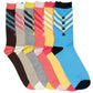 Sakkas Women's Poly Blend Soft and Stretchy Crew Pattern Socks Assorted 6-pack