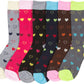 Sakkas Women's Poly Blend Soft and Stretchy Crew Pattern Socks Assorted 6-pack