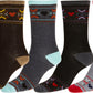 Sakkas Women's Poly Blend Soft and Stretchy Crew Pattern Socks Assorted 6-pack