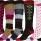 Sakkas Liea Ladies Colorful Unique Pattern / Solid Knee High Socks Assorted 6-Pack