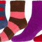 Sakkas Super Soft Anti-Slip Fuzzy Ankle Socks Value Assorted 6-Pack