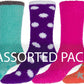 Sakkas Super Soft Anti-Slip Fuzzy Crew Socks Value Assorted 6-Pack