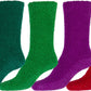 Sakkas Super Soft Anti-Slip Fuzzy Crew Socks Value Assorted 6-Pack