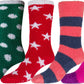 Sakkas Super Soft Anti-Slip Fuzzy Crew Socks Value Assorted 6-Pack