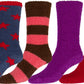 Sakkas Super Soft Anti-Slip Fuzzy Crew Socks Value Assorted 6-Pack