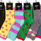 Sakkas Super Soft Anti-Slip Fuzzy Crew Socks Value Assorted 6-Pack