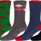 Sakkas Super Soft Anti-Slip Fuzzy Crew Socks Value Assorted 6-Pack